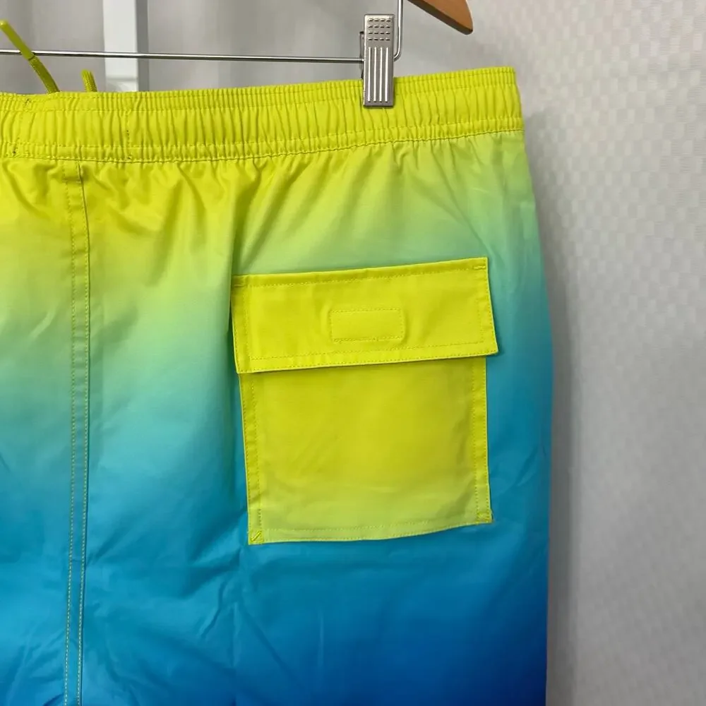 Psycho Bunny Swim Trunks Mens 3XL XXXL Malta Ombre Hydrochromic Lined Blue